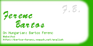 ferenc bartos business card